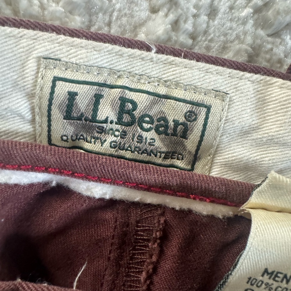 Men's L.L Bean Brown /red Pants 34/30 - Picture 4 of 4